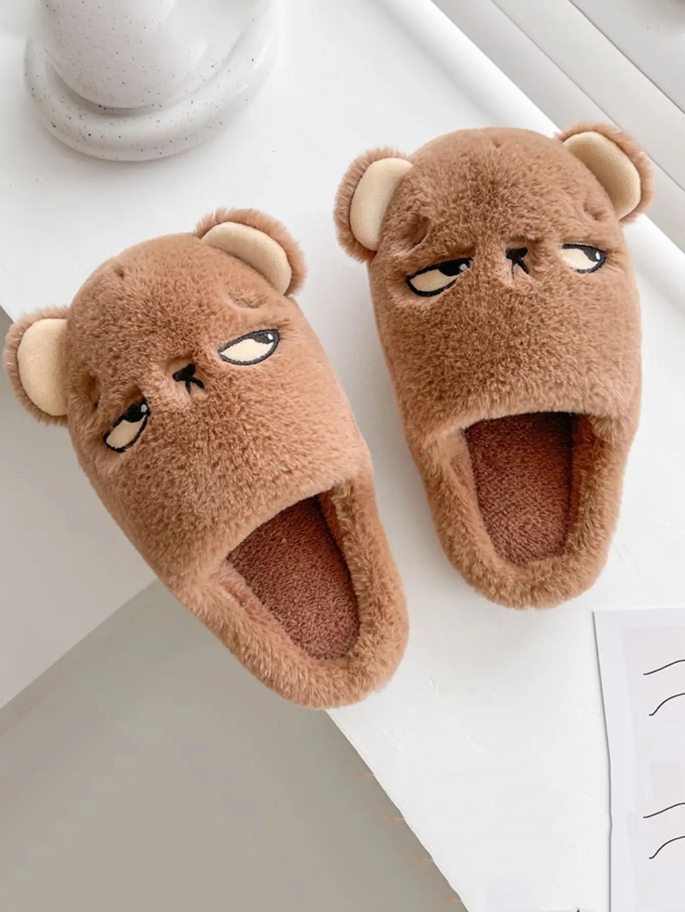 Mens Soil Home Slippers Fun Cartoon Large Size Home Indoor Cotton Slippers251020