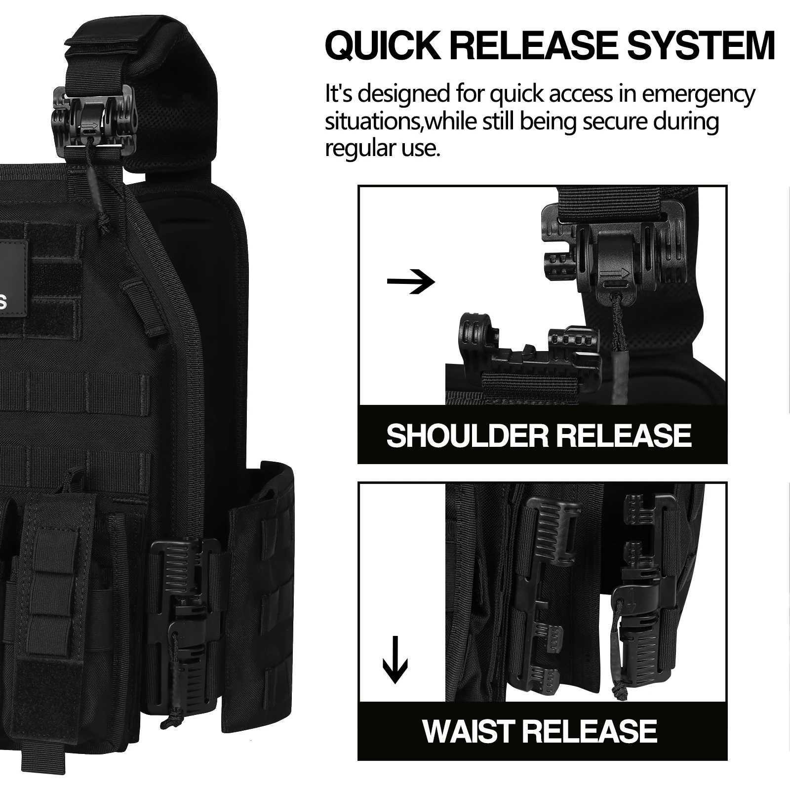 Tactical Vest Hunting Mol Airsoft Vest for Men Light Weight Quick Rease Combat Plate Carrier 1000D Nylon Chaco Tactico Y251022