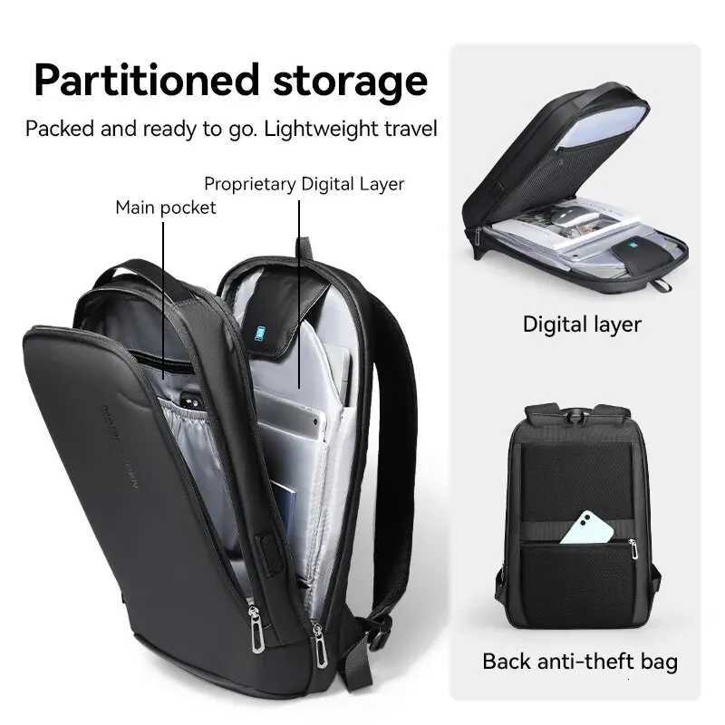 MARK RYDEN Slim Laptop Backpack for Men Business Minimalist Backpack YKK Zipper Scratch Resistant With USB W251025