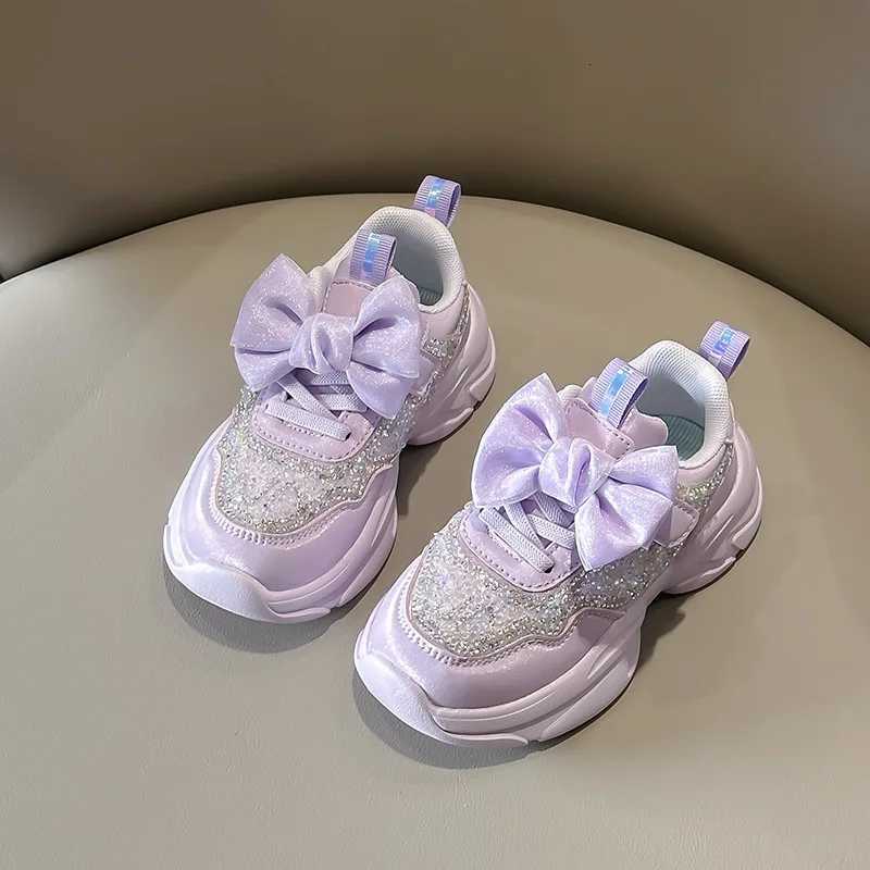 Spring Sneakers New Fashion Comfort Girl Shoes Soft Sole Niche Kid Shoe Design Sweet Glitter Casual Shoe Middleaged Child 2025T251025