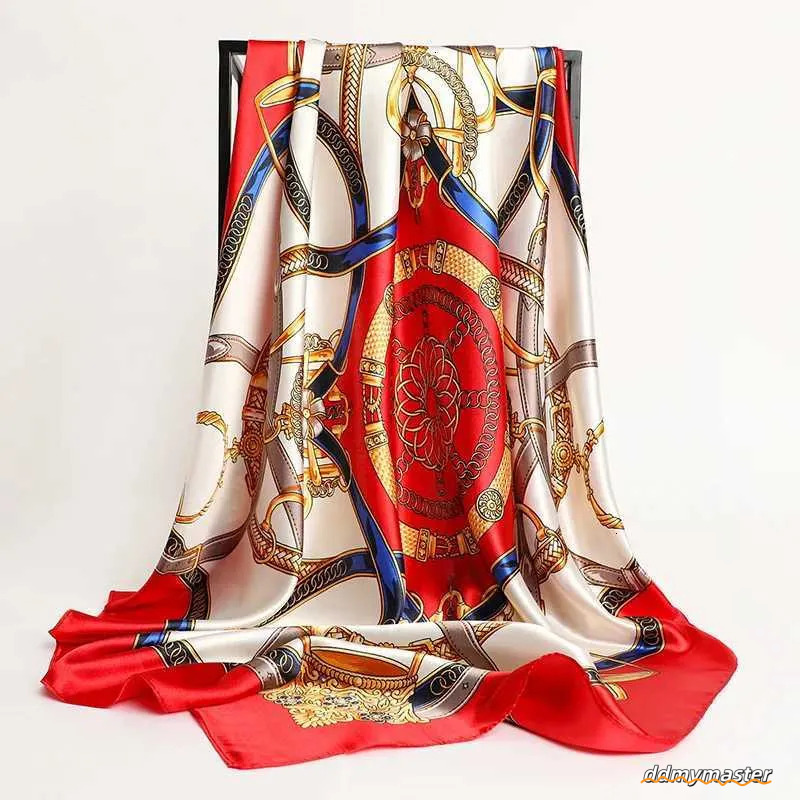 Large Silk Square Women, Elegant Satin Head Scarf For Hair, Neck, Or Handbag Decoration Ddmymaster