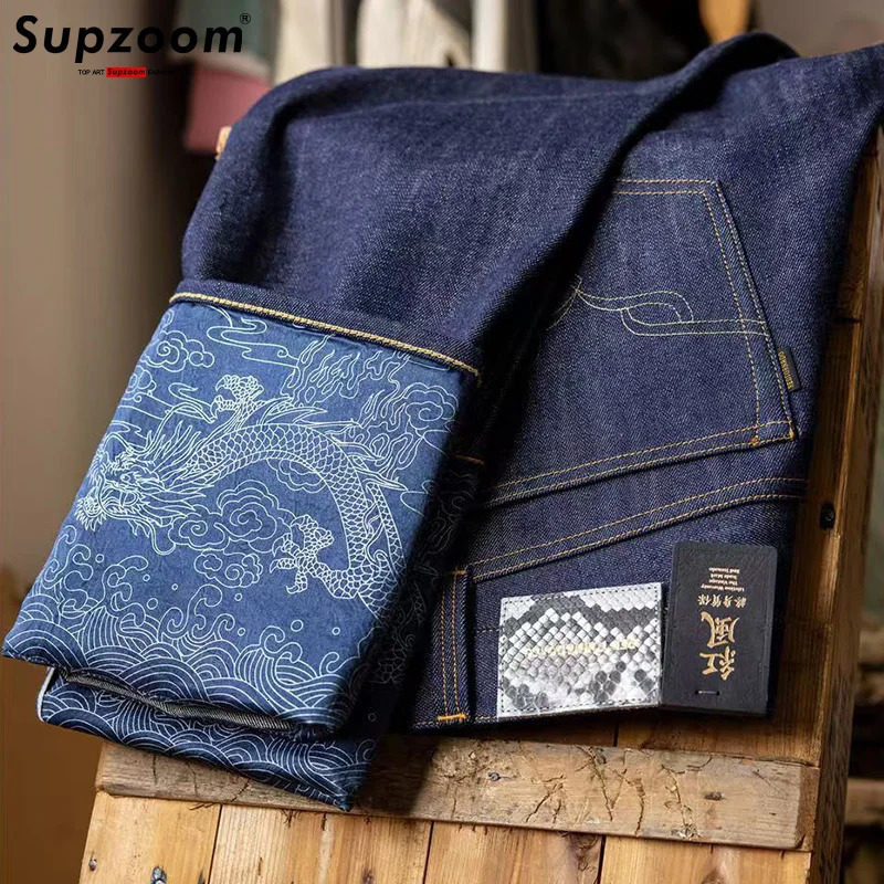 Supzoom Arrival Top Fashion Autumn Zipper Fly Stoashed Casual Retro Cargo Denim Pockets Cotton Jeans Men 251017