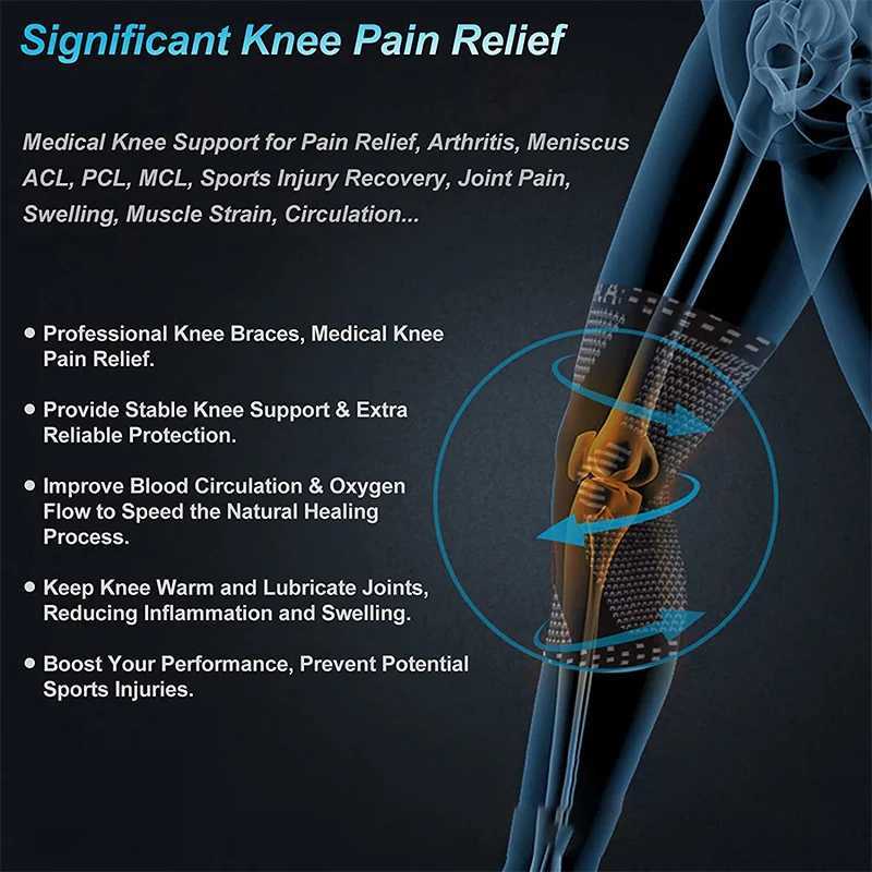 Professional Knee Brace for Pain Relief Medical Knee Support with Side Stabilizers Patella Pad Adjustable Bandage Knee Sleeve Y251024
