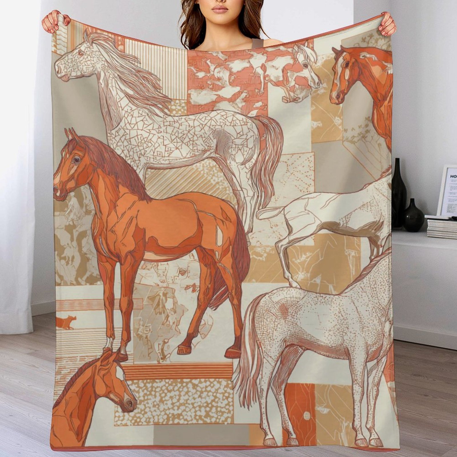 H Designer Horse blanket blanket throw cashmere vibration blanket copert Home Travel Throw Summer Air Conditioner Beach home bedding blankets throws H