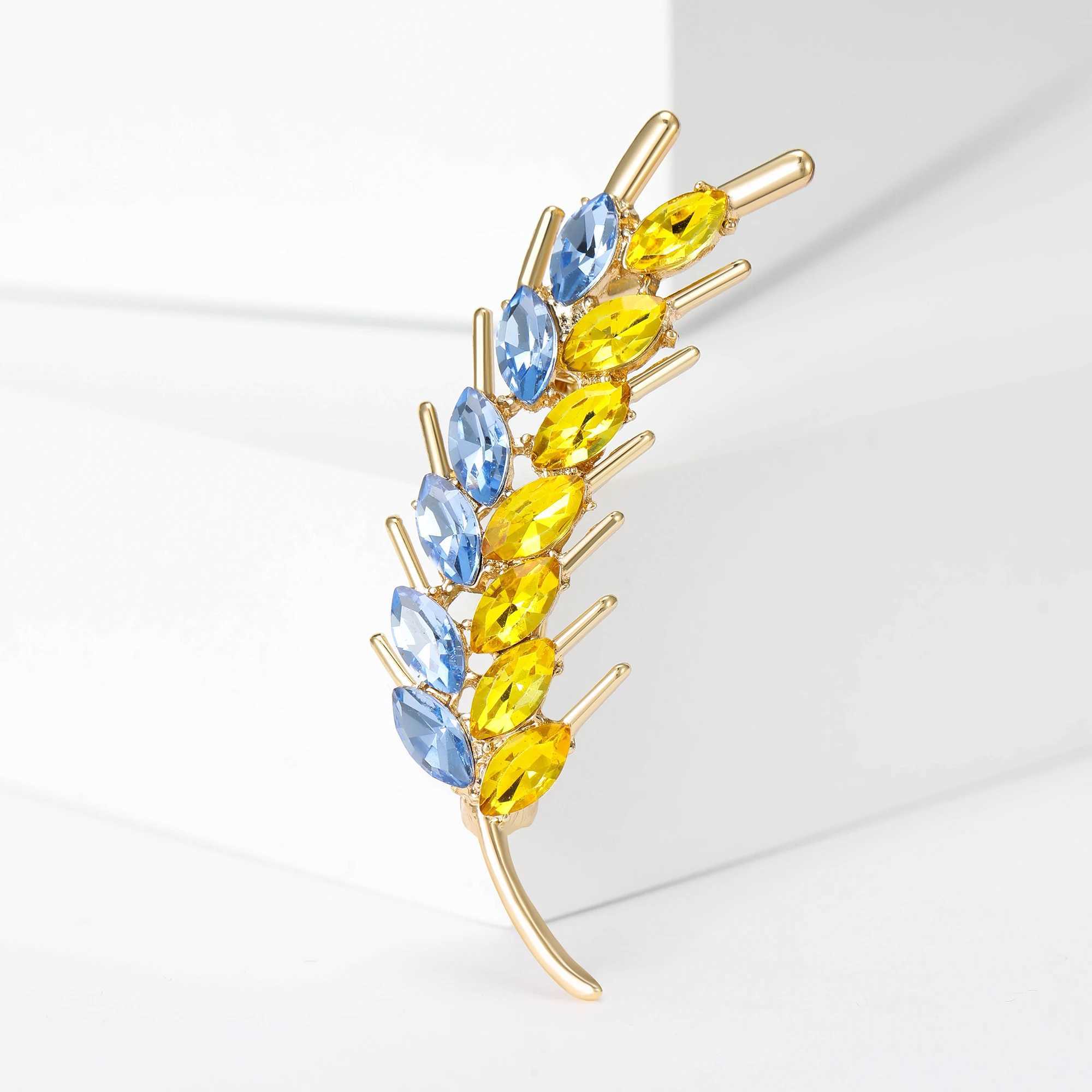 BeautBerry 10pcs Women Rhinestone Ear of Wheat Brooches Plant Pins 5color Unisex Office Party Casual Accessories Gifts J251115