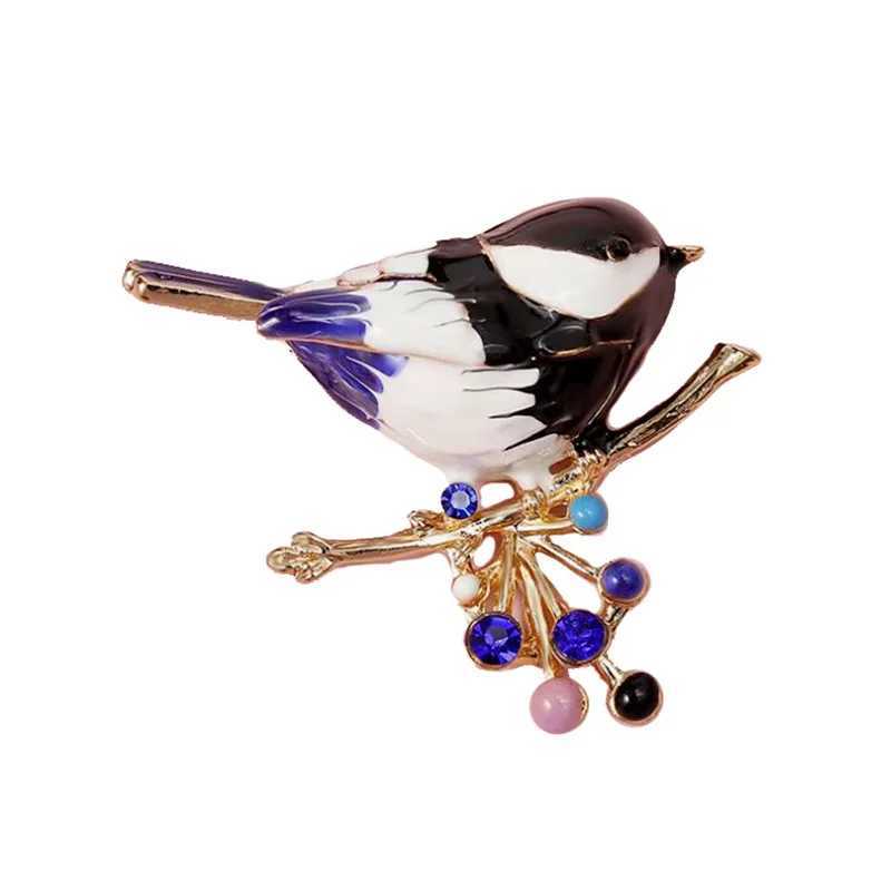 Delicate Rhinestone Birds On Flower Branches Brooches For Women Men Enamel Flying Bird Clothes Lapel Pins Wedding Party Gifts J251115