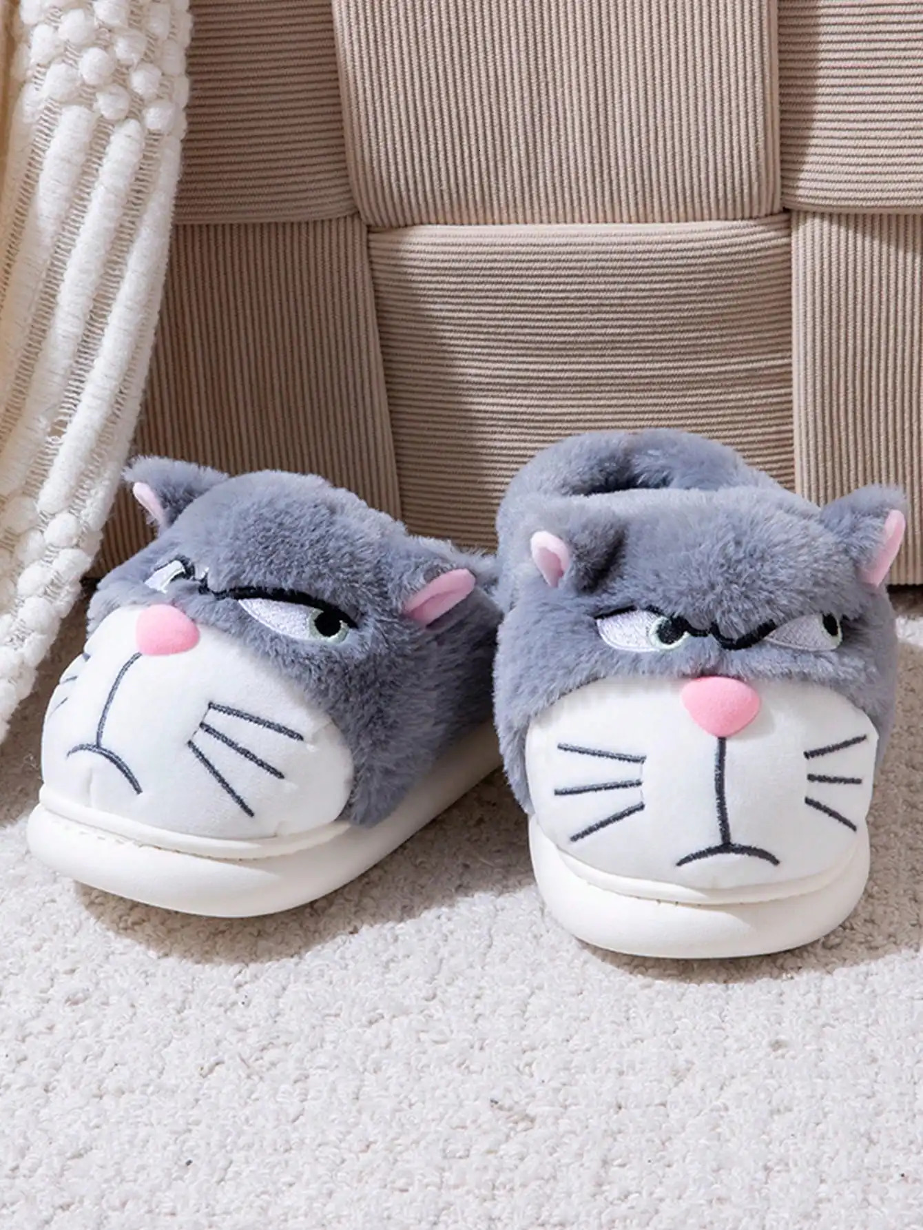 Mens Home Slippers Cotton Slippers Couple Winter Cute Cat Home Warm Comfortable Breathable Thick Bottom Thick Cotton251020