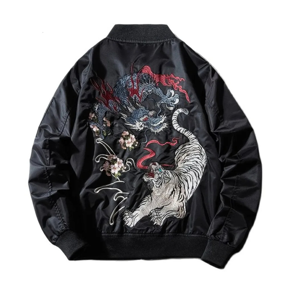 Sukajan Bomber Jacket Men Yokosuka Souvenir Japan Anime Embroidered MA1 Coat Dragon Tiger Boys Baseball Clothes Spring Autumn 251023