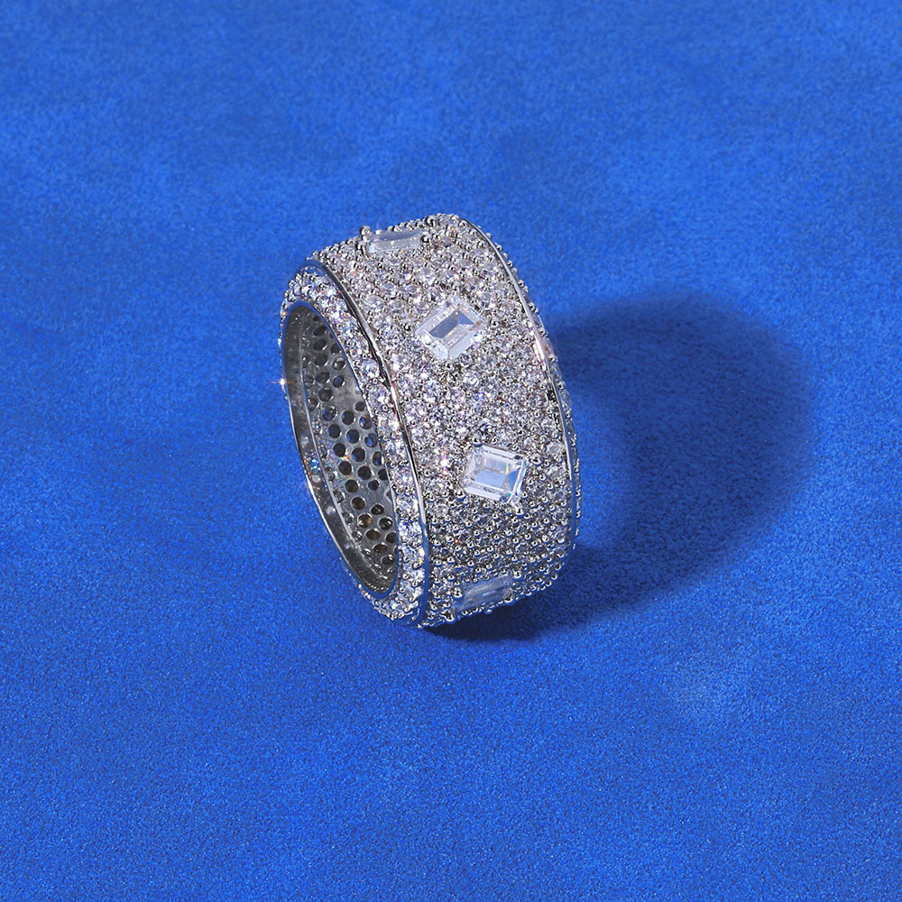 Choucong 2025 Wedding Rings Luxury Jewelry 18K White Gold Fill Pave Micro 5A Cubic Zircon CZ Diamond Gemstones Party Women Men Ring For Lover Gift