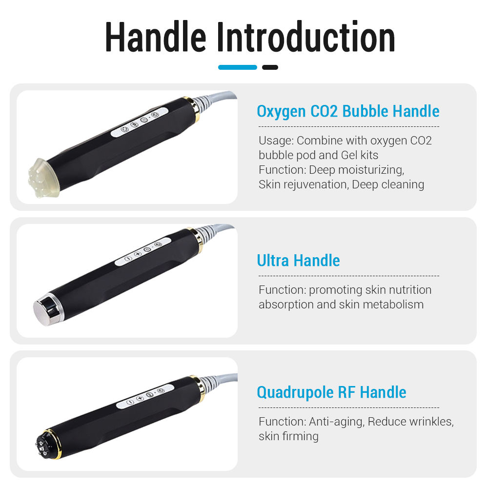 3-in-1 Small CO2 Bubble & Oxygen Facial Skin Care Machine Facial & Massage Machine Oxygenation Facial Machine Skin Rejuvenation Jet Peel Oxygen