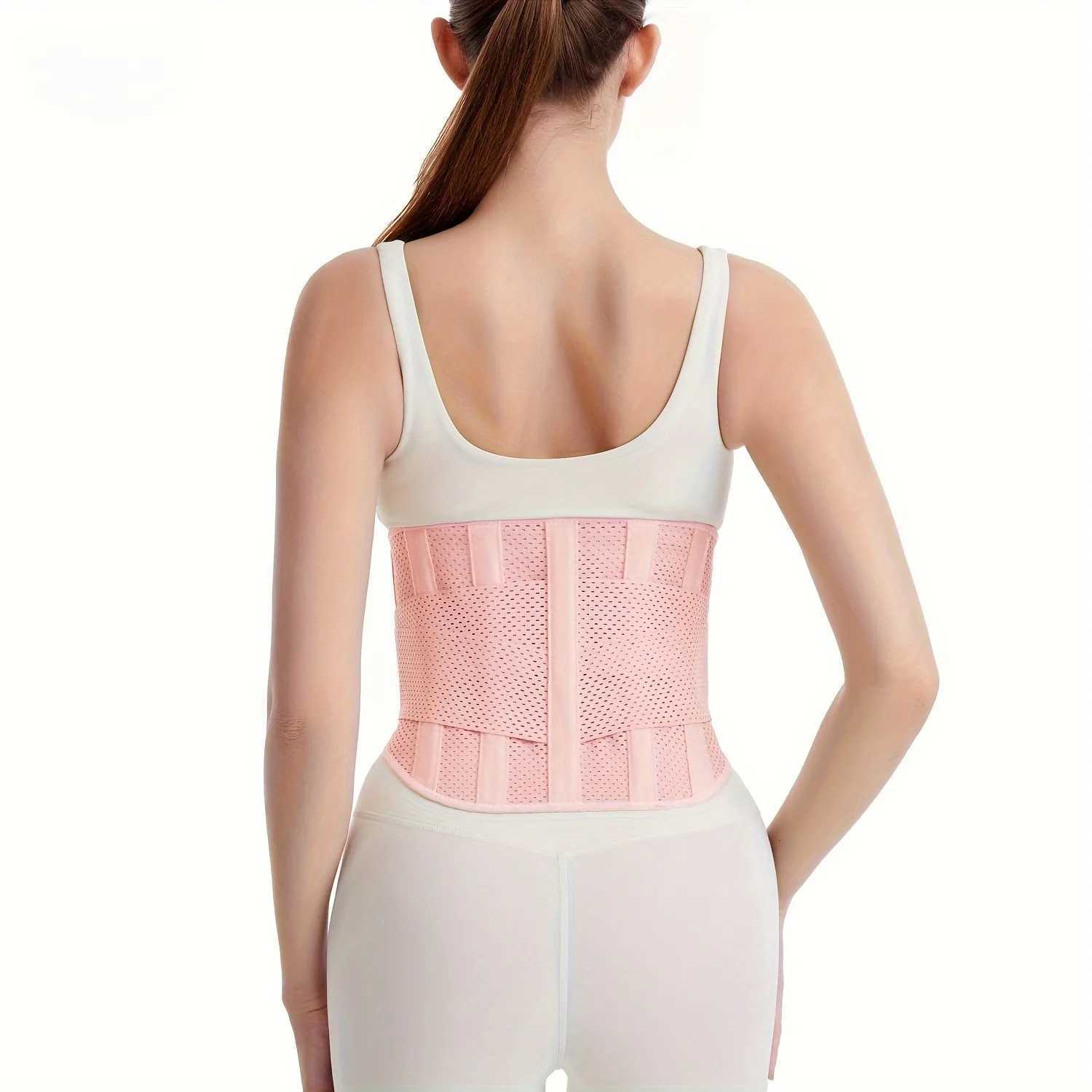 Breathable Mesh Back Support Brace with Steel Plates Adjustable Straps AntiSlip Lumbar Belt for Men and Women Y251025