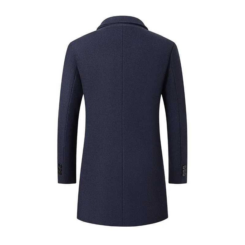 New Fashion Men Hooded Overcoats Casual Woolen Blends Cashmere Long Trench Coats Male Winter Coats Business Casual Jackets 4XLT251025