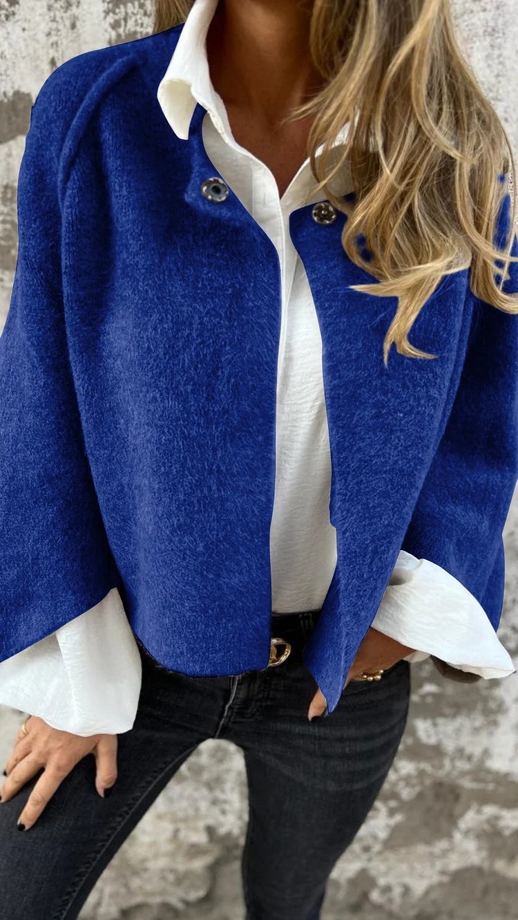 2025 Autumn Winter Loose Short Cashmere Long Sleeve Coat