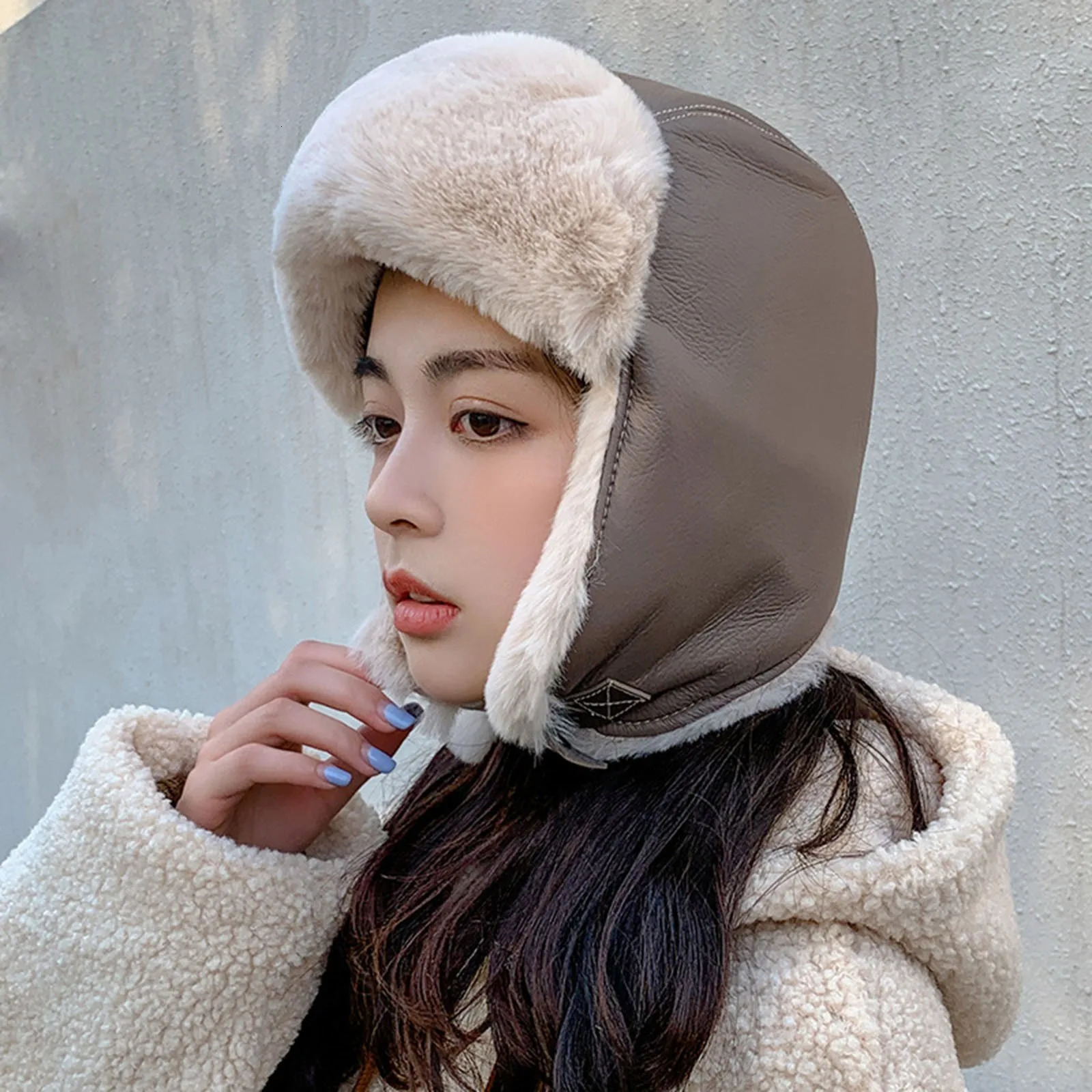 Autumn And Winter Thick And Warm Lei Feng Hat Female Couple With Velvet Ear Couple Riding Cold Pilot Winter Work Hats For Men 251024