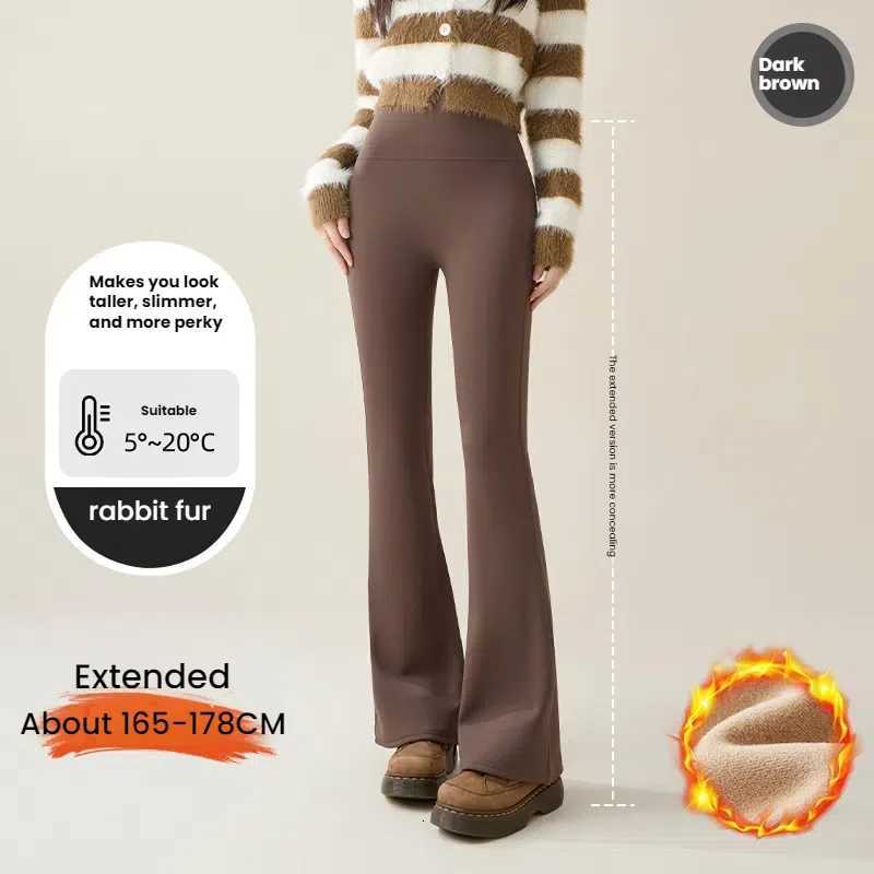 High Waist Flare Leggings Women Winter Fleece Lined Tummy Control Butt Lift Yoga Pants Stretchy Casual Bootcut Palazzo TrousersT251025