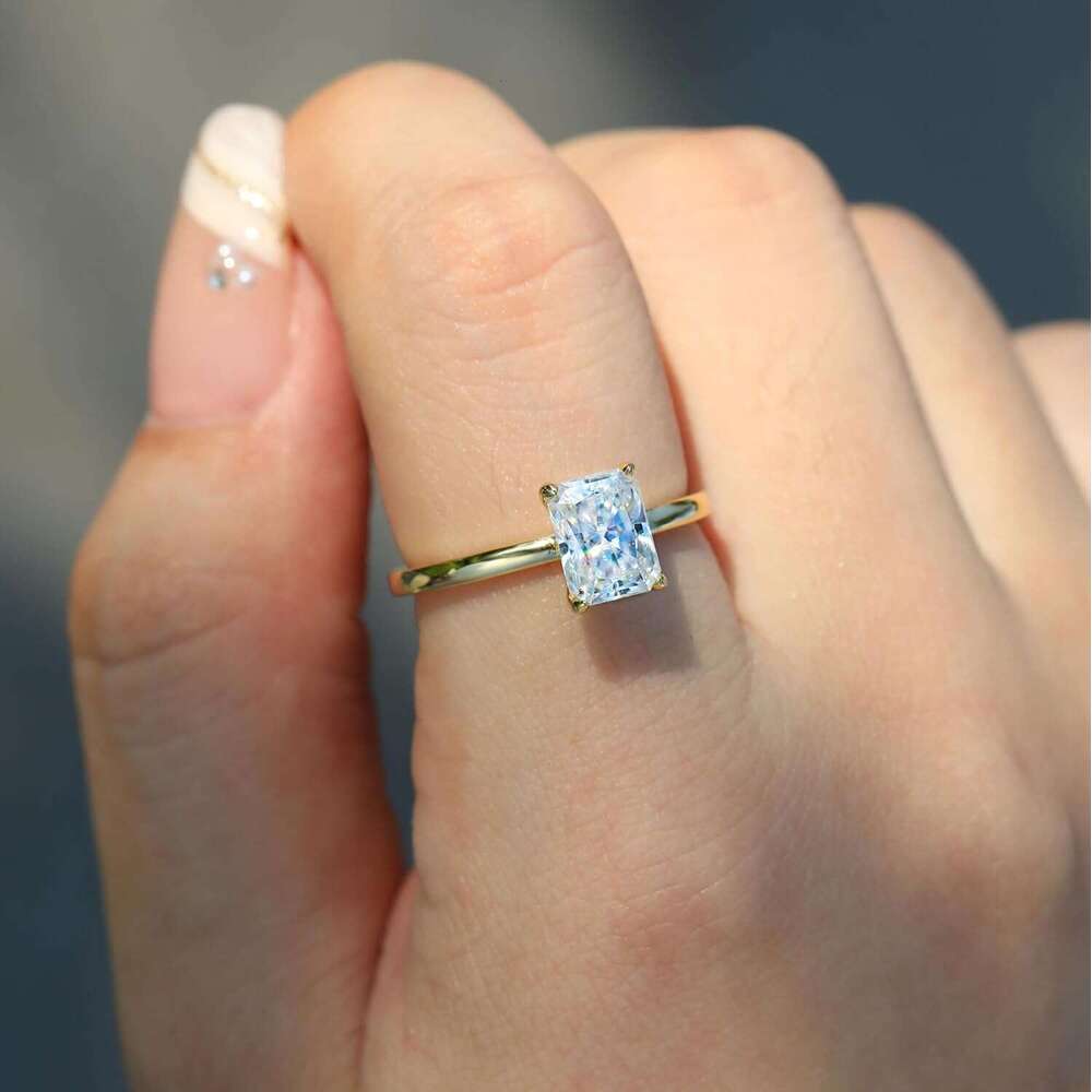 1ct/2ct/3ct Engagement Sterling Sier 14K Gold Plated Moissanite/Cubic Zirconia CZ Promise Rings Her Wedding Bands for Women Size 5-9 Christmas Valenti