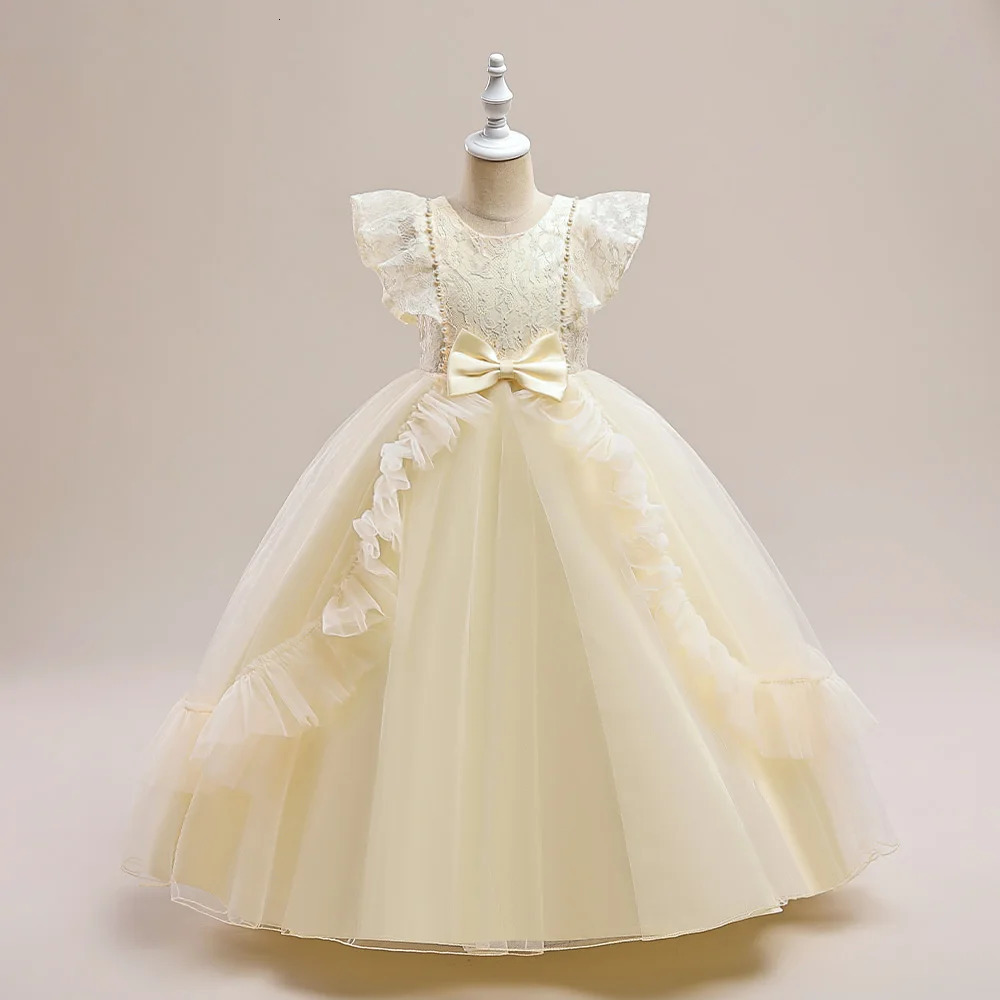 White Bridesmaid Dresses For Girls Children Puffy Tulle Princess Party Wedding Gown Elegant Kids Girl Formal Evening Dress 8 12Y 251023