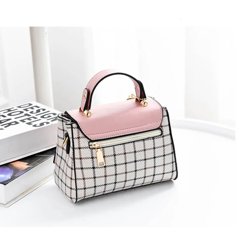 Fashion Plaid Pattern Handbag Womens Buckle Flap Shoulder Bag Purse Ladies PU Leather Crossbody 251018