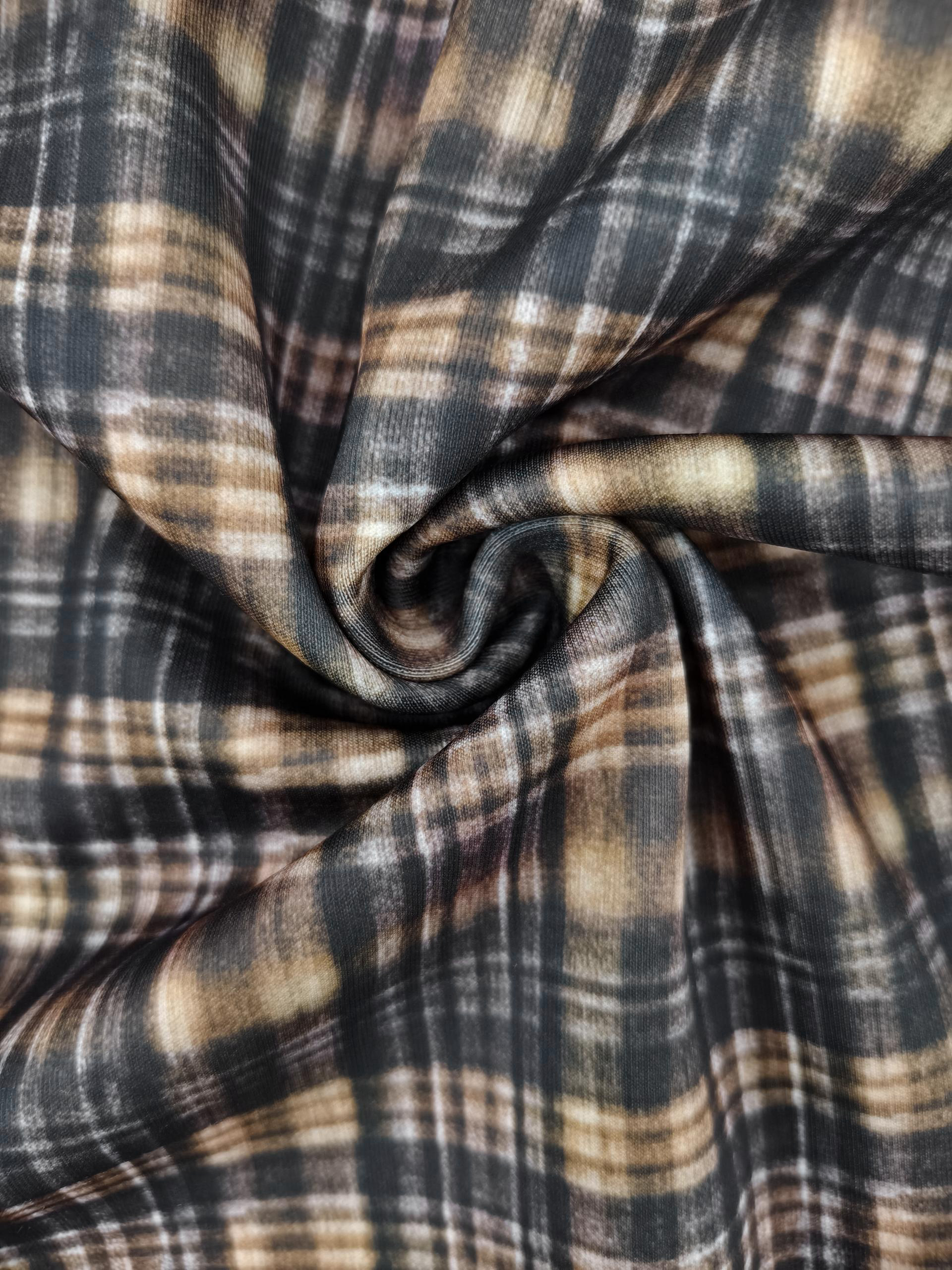 Autumn Winter Women's Plaid Printed Fashion Commute Style Office Lady Workwear Midi Skirt, Milk Silk Coffee Skirt, S-XXL---CF56454