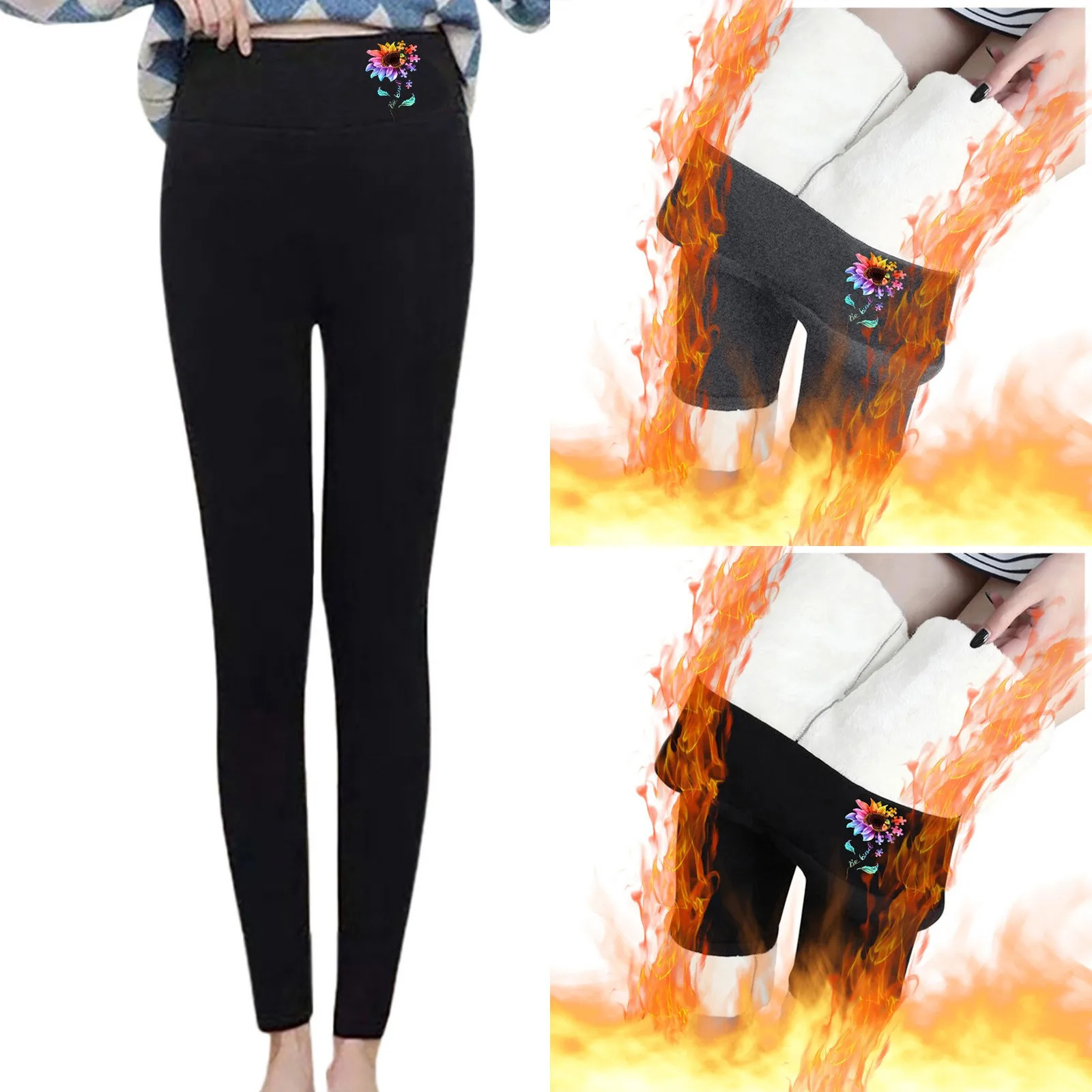Womens Velvet Thick Fleece Leggings Casual Outfits For Work Womens Autumn And Winter Plush Thermal Fleece Tights Legging 251018