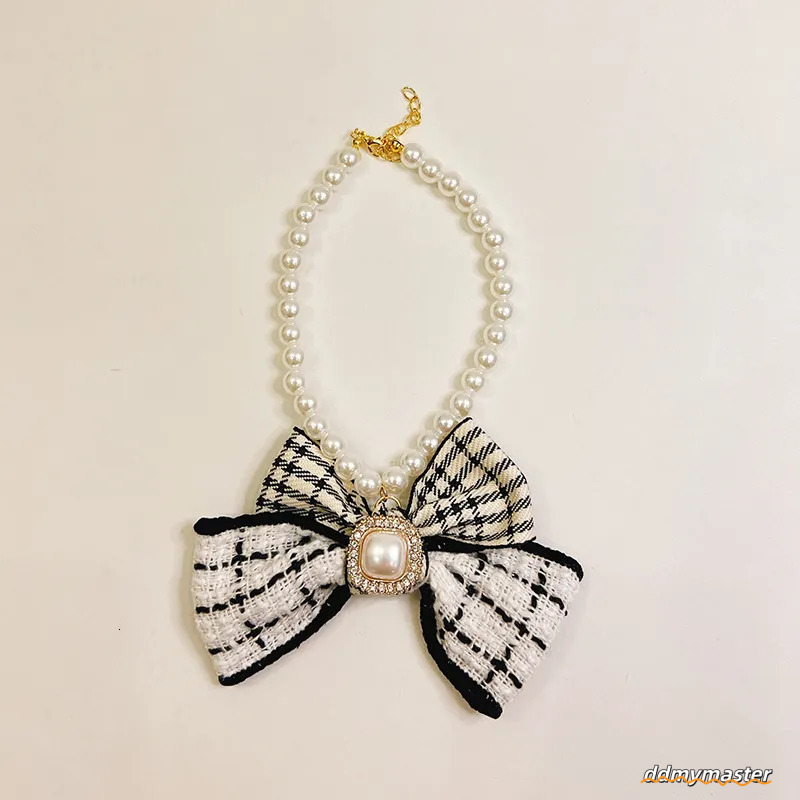 Pet Dog Necklaces With Bowknot Pearl For Kitty & Puppy - High-Grade Cat Necklace Jewelry Ddmymaster
