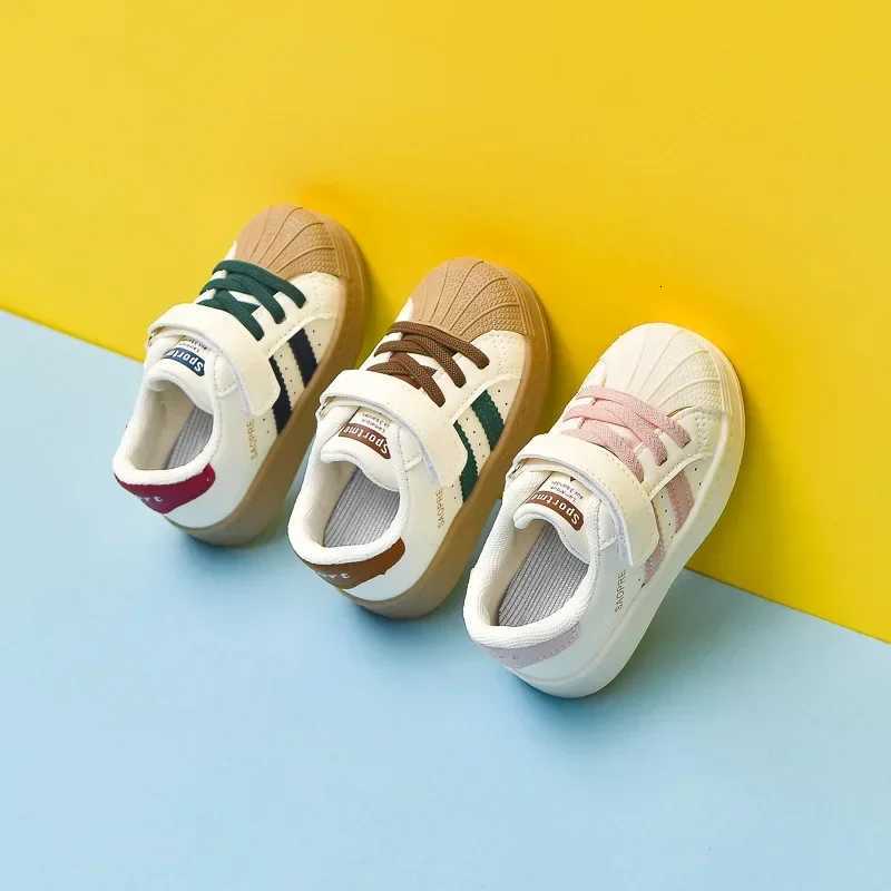 Toddler Kids Walking Shoes Thick Soft Sole Boys Girls Casual Shoes Hookloop 2024 New Fashion Children Sports Shoes StripedT251025