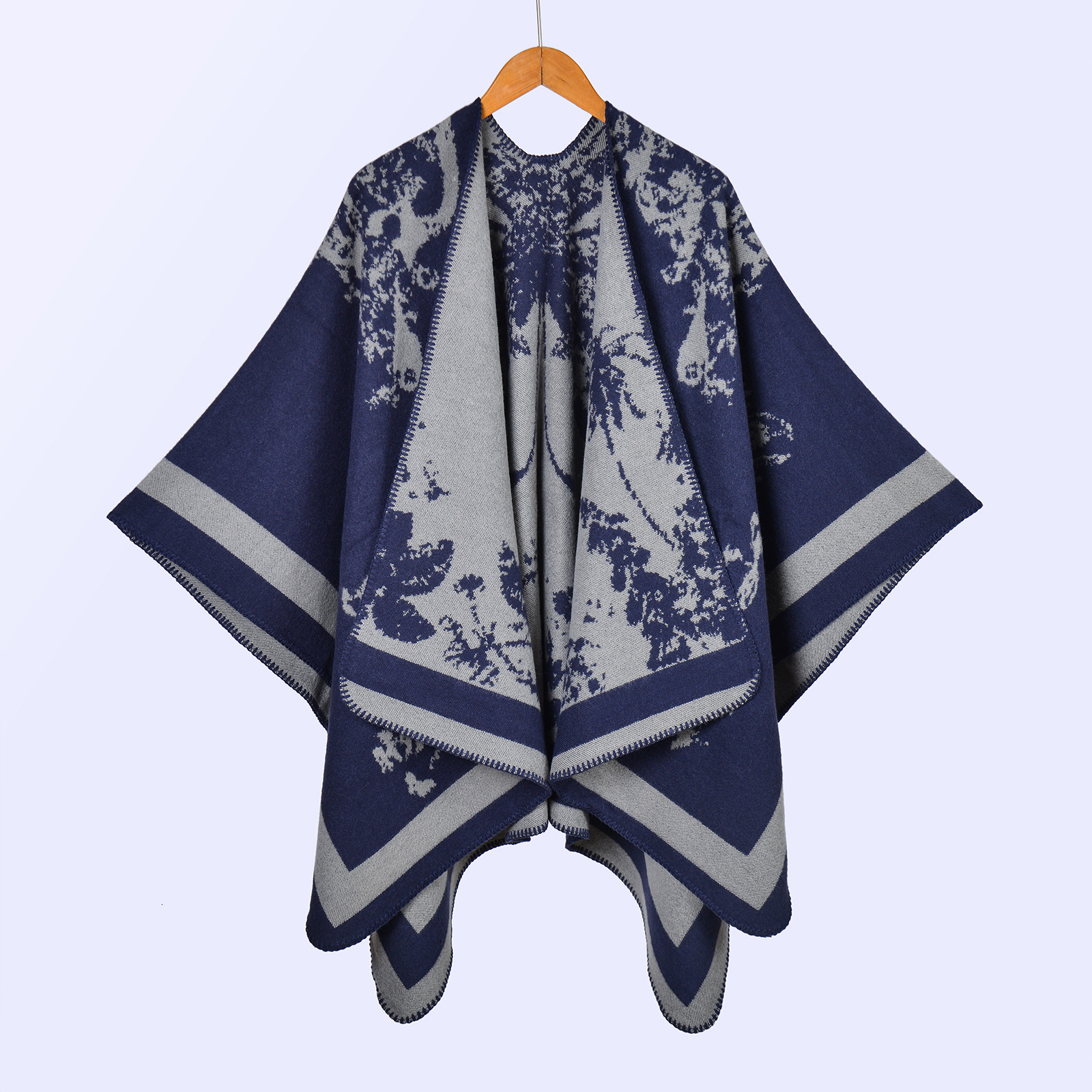 HotSelling Womens Large Shawl Scarf Autumn Winter Large Butterfly Jacquard Split Warm Cape Live Streaming
