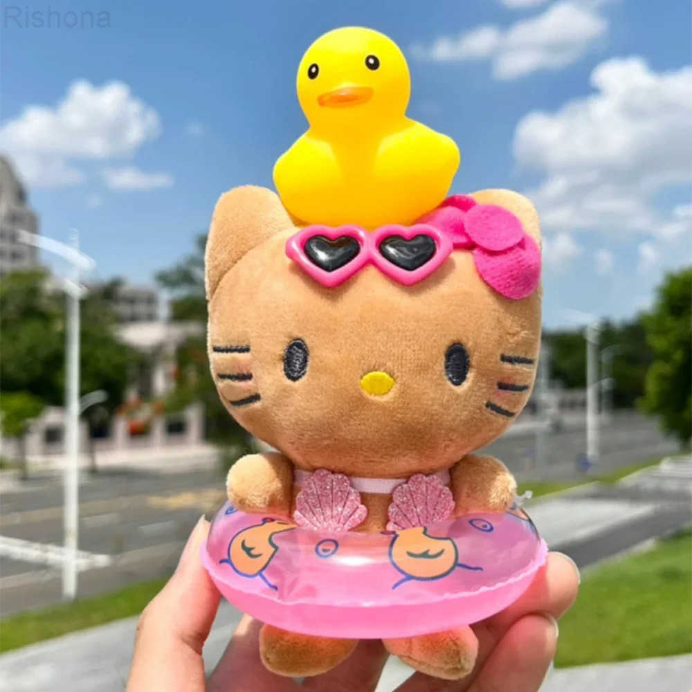 Sanrio Kawaii Cartoon Keychain Hello Kitty Plush Doll Pendant Key Ring Charms Backpack Car Decor Bag Accessories Girls Gifts H251128