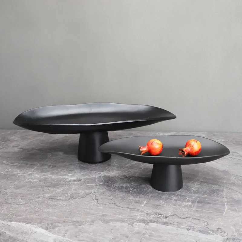 Black and White Resin Storage Tray Fruit Tray Irregar Tableware Snack Storage Container Dessert Tray He Decoration Y251025