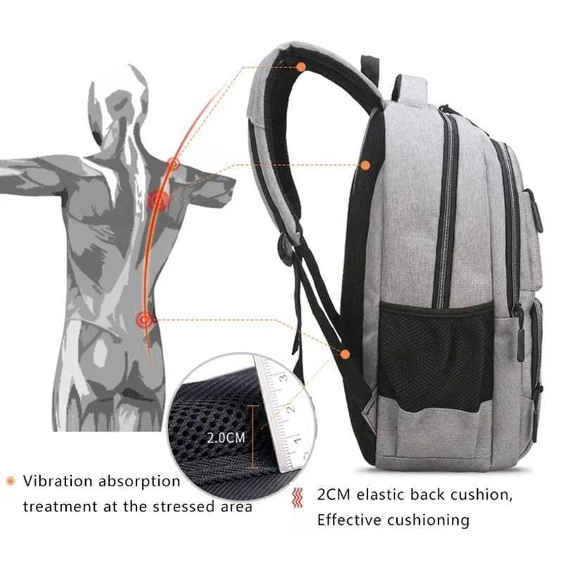 Large Capacity Backpack Men Laptop Backpacks 156 Oxford Black Solid High School Bags Teen College Boy Gril Student Backpack W251025