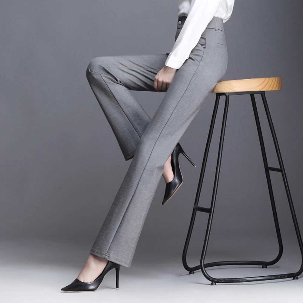 Women Plus Size High Waist Winter Autumn Fleece Velvet Plush Suit Pants Thicken Warm Office Flare Trousers Hot Lining 9XL 6XLT251025