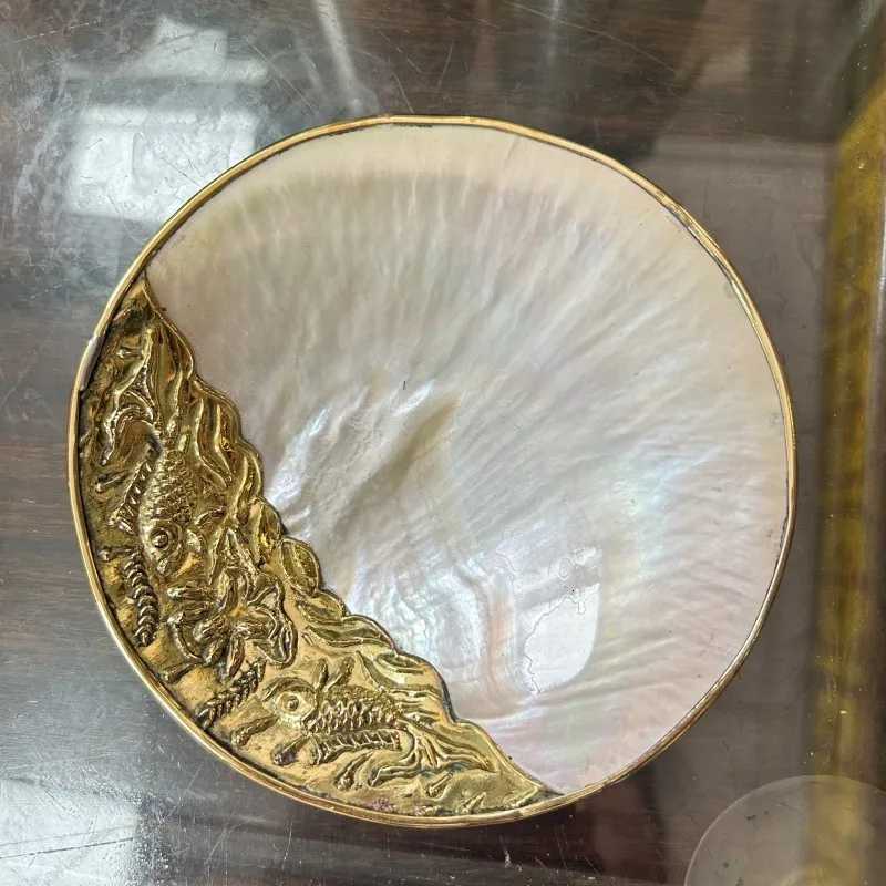 Exquisite Natural Shell Plate w Conch Condiment Dish Handmade Craft Gift Unique Friend Present Decorative Tableware Y251025