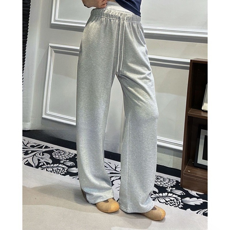 Designer Autumn Women's Yoga Pants with Double Waistband, Elastic Waist, Straight-Leg Casual Pants, Loose Sports Pants, High-Waist Pants, Running
