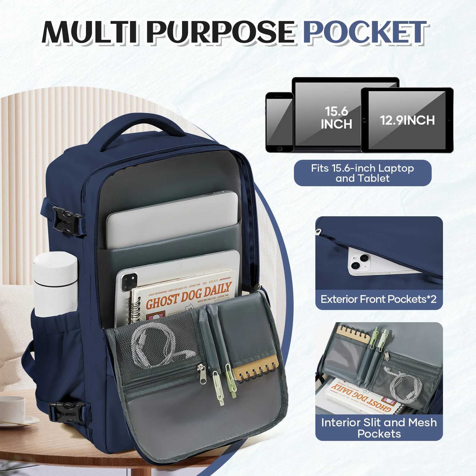 Airplane Cabin Travel Backpack For Women Men Laptop Backpack Hand Luggage 40x30x20 Backpack Under Aircraft Seat Cosmetic Bag W251025
