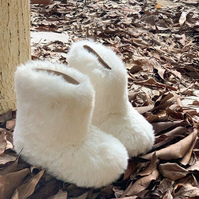 Girls Furry Boots for Kids Toddler Furrry Winter Ankle Boots Warm Umshop Children's Girl Thermal Boots Size 21 - 30 U1171
