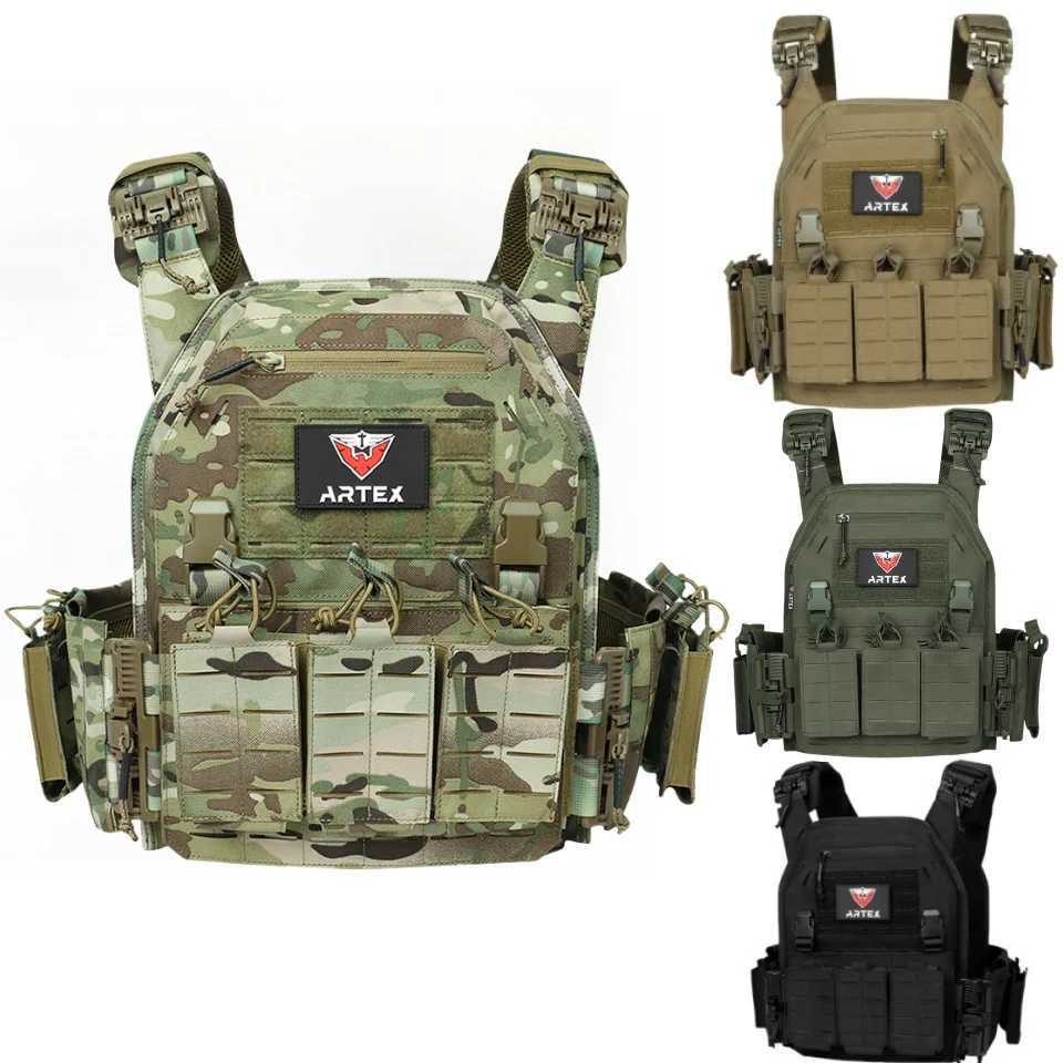 Tactical Vest Paintball Plate Holder 1000D Fabric Quick Reaseab Plate Carrier Laser Cut Platewith Trip Magazine Pouch Y251022