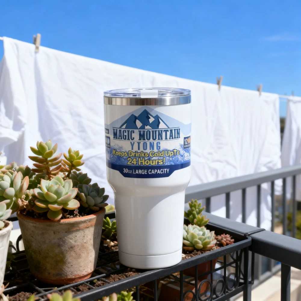 30oz Vacuum Insulated Bottle Magic Stainless Steel Freeze Thermos Cup Ice Coffee Drink Mountain Cup for Car Travel Outdoor Sport J251025