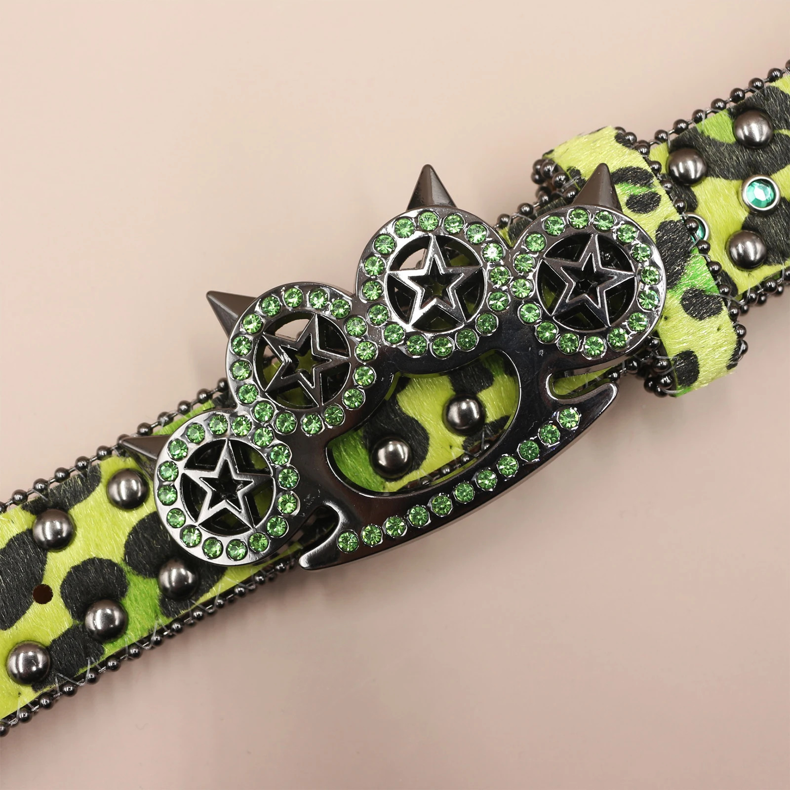 Womens Jeans Leopard Rhinestone Large Size Belt Mens Belt Western Denim Shiny Rivet Leather HipHop Rock Y2K Style Belt 251024
