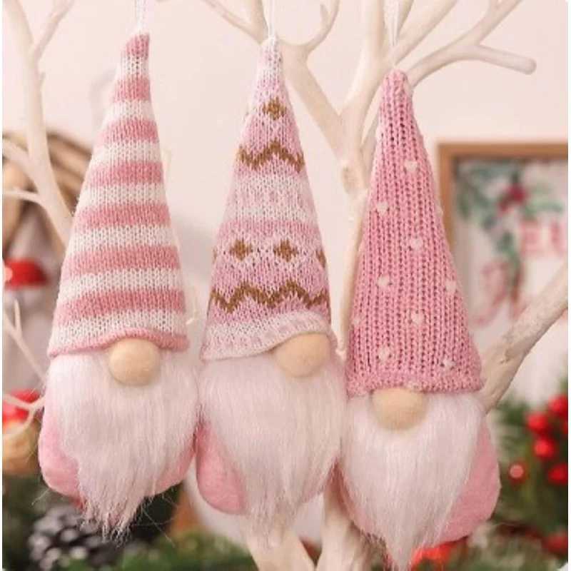 3pcs Christmas Hanging Decorations Swedish Handmade Plush Santa Elves Holiday Tree Ornaments Home Christmas Decor C251024