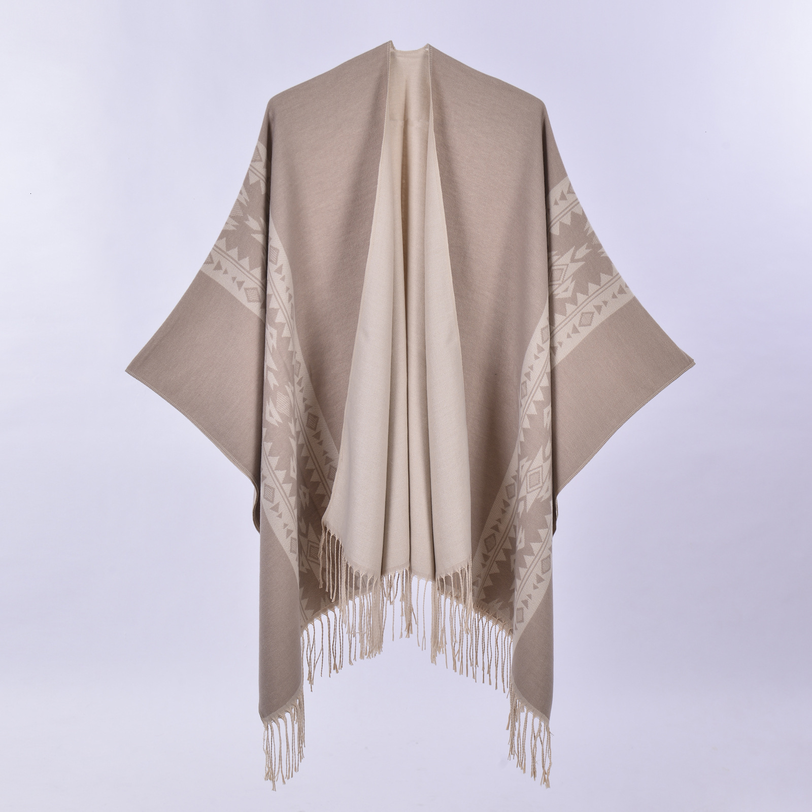 New Autumn Winter Shawl Scarf New Jacquard Tassel Knitted Cape Shawl Ethnic