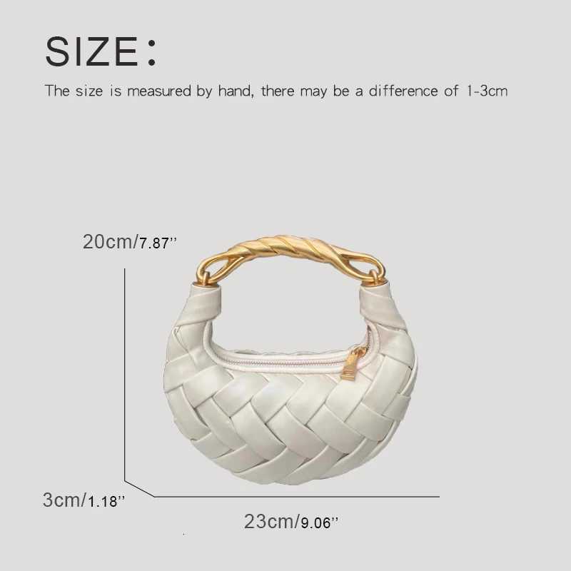 Classic Half Moon Bags For Women Luxury Designer Handbag And Purse 2025 New In PU Metal Top Handle Cross Braided Wrist Shoulder Z251024