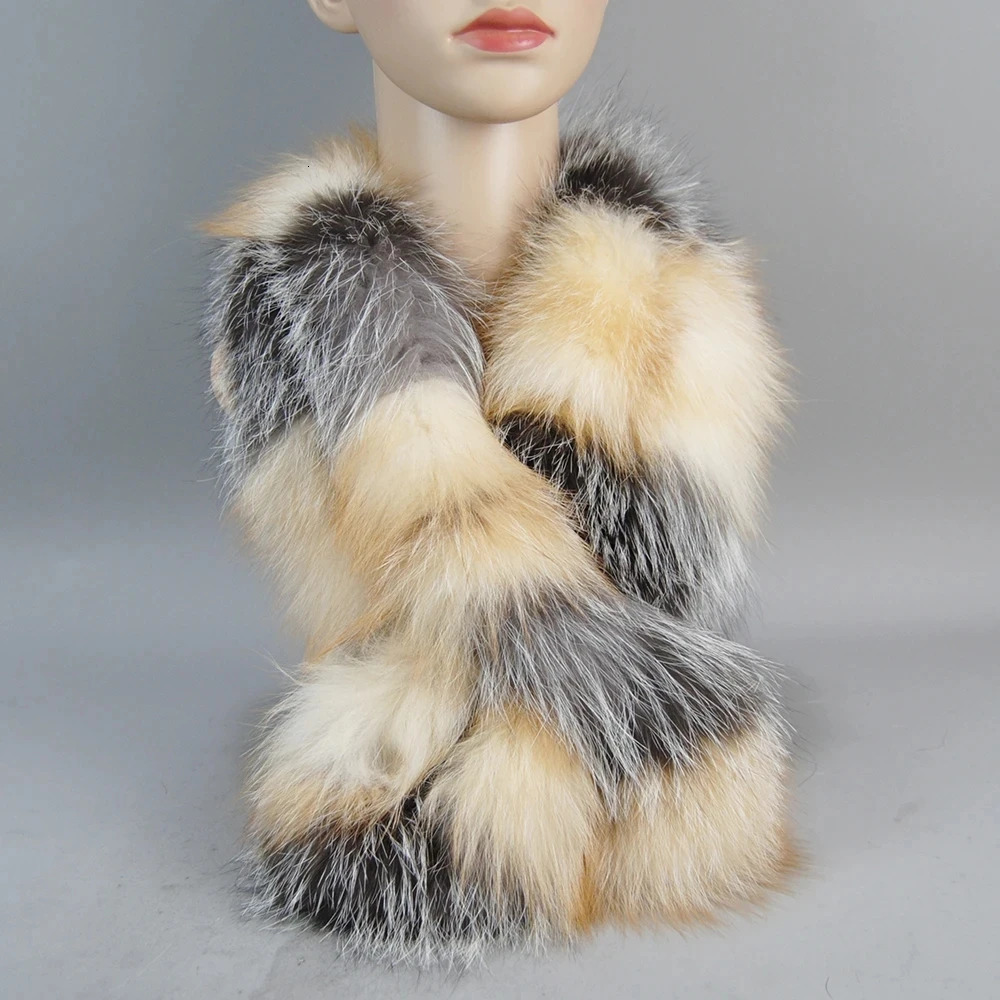 Winter Warm Soft Knitted Real Fox Fur Neckerchief Quality Natural Fox Fur Ring Scarves Style Women Real Fox Fur Scarf Girls 251020