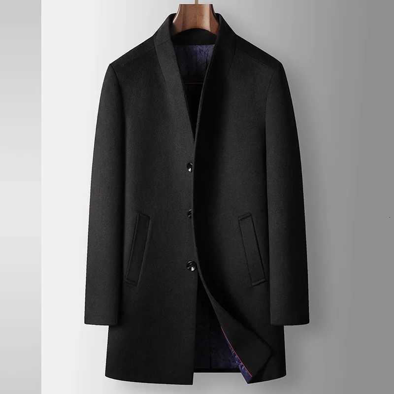 New Winter Men Stand Collar Business Trench Coats Casual Long Jackets Male Cashmere Overcoats Man Woolen Blends Coats Size 6XLT251025