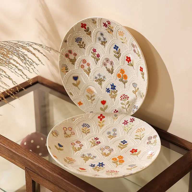Plate Ceramic Delicate Beautif Ritual Feeling Breakfast Plate Tableware Household High Appearance Ll Y251025