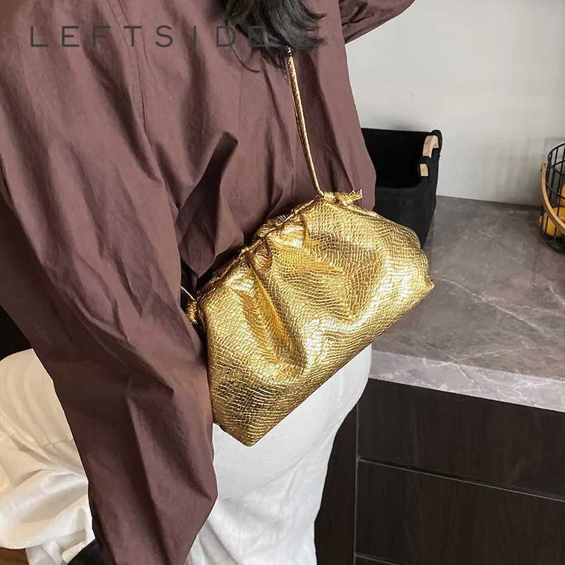 LEFTSIDE Cute Small Gold Pu Leather Crossbody Bags for Women 2025 New Trend Fashion Shoulder Bag Females Handbags and Purses Z251024