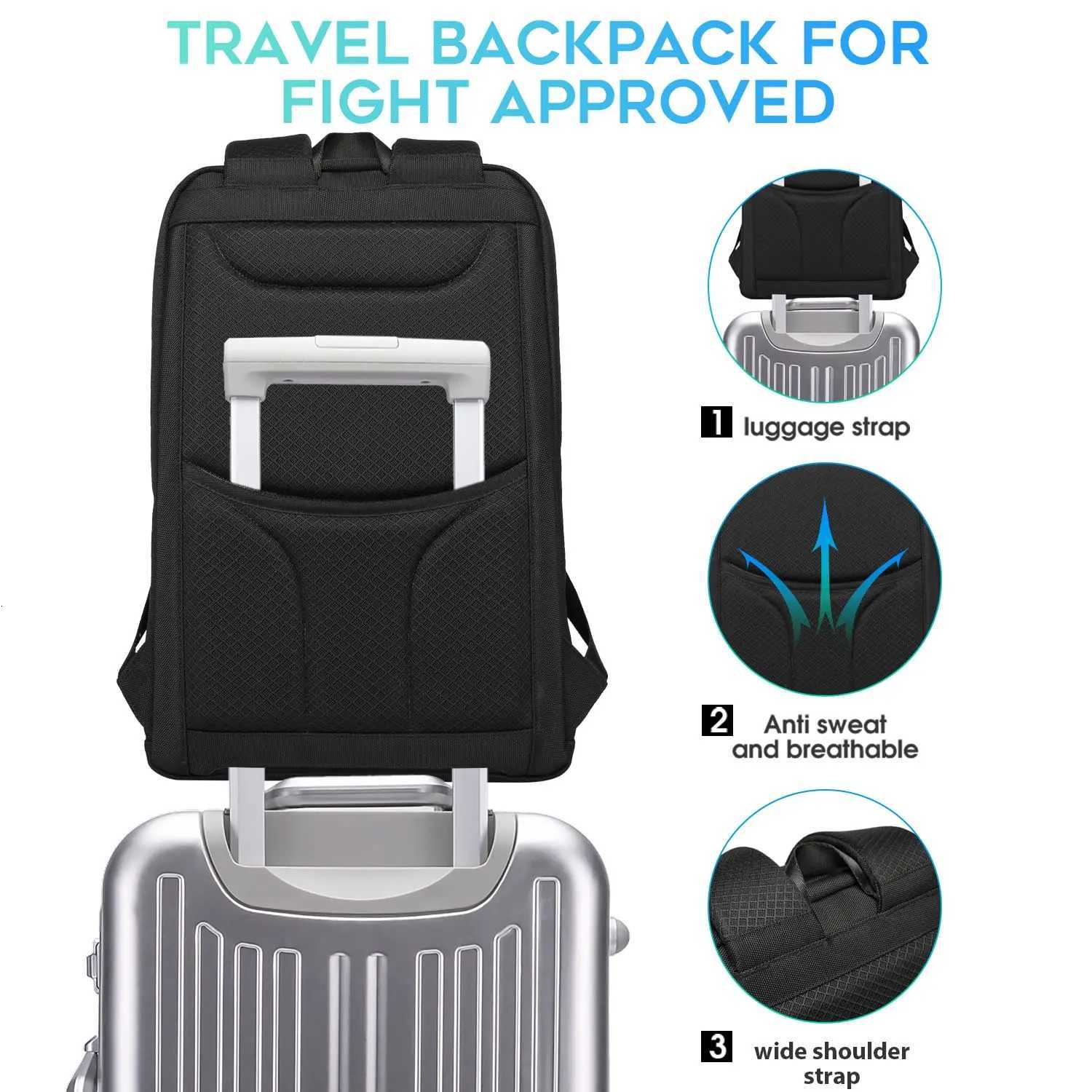 BANGE Waterproof Man Backpack Multifunctional Fits 156 inch Laptop Bag Multilayer Pockets School Backpack with USB Recharging W251025