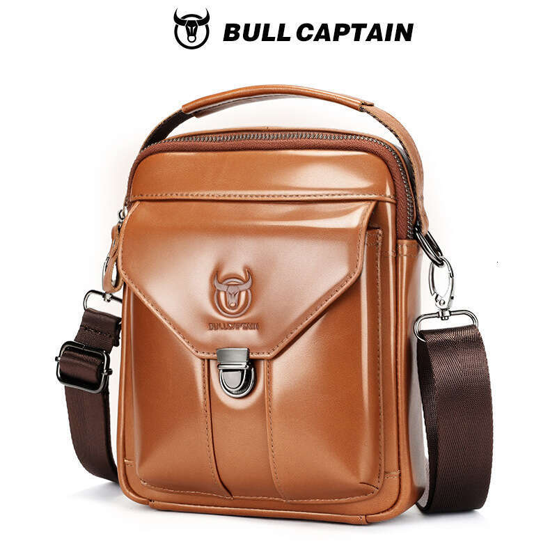 Captain Cow Goods Top Layer Cowhide Single Shoulder Crossbody Bag Genuine Leather Men Inch Ipad High End Multifunctional