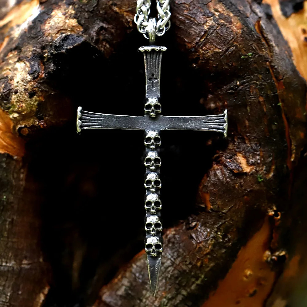 Creative s cross Skull Coffin Necklace Pendant For Men Gothic Punk Jewelry for gift Drop 50 251023