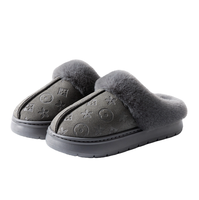 Free shipping Designer Patterned Slippers with Plush Collar & Multi-Color Detail Daily Occasion Wear Fashion Stylish Versatile Trendy