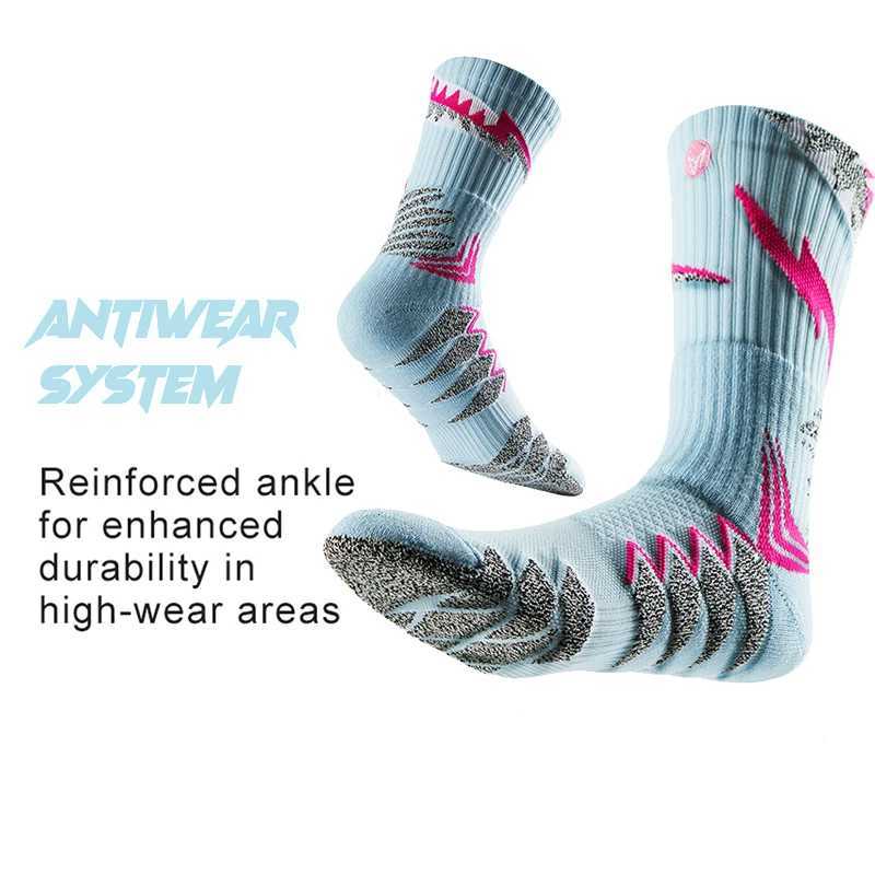 Athletic Mens Crew Socks with Thicker Padding Elastic Sport Basketball Socks For Outdoor Activities Comfy Socks Y251024